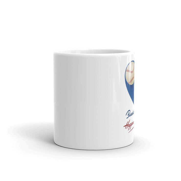 Baseball Happiness - White glossy mug