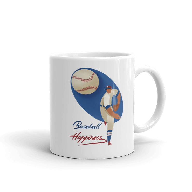 Baseball Happiness - White glossy mug