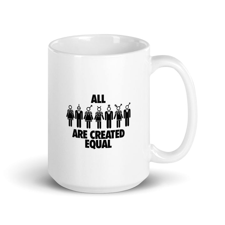 All Genders are Created Equal - White glossy mug
