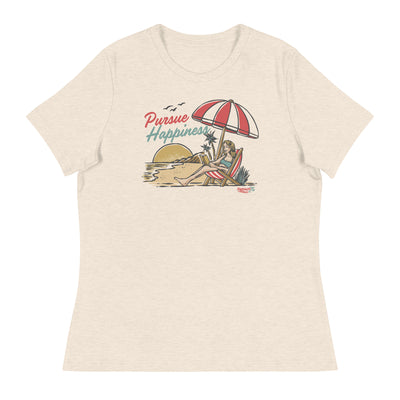 Pursue Happiness at the Beach - Women's Relaxed T-Shirt