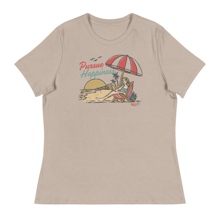 Pursue Happiness at the Beach - Women's Relaxed T-Shirt